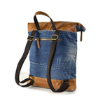 Load image into Gallery viewer, Big Jeans Denim Leather Backpack Bag
