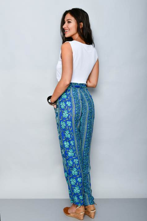 Blue-Green Summer Women's Pants