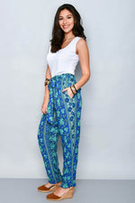 Load image into Gallery viewer, Blue-Green Summer Women&#39;s Pants
