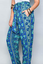 Load image into Gallery viewer, Blue-Green Summer Women&#39;s Pants
