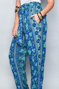 Blue-Green Summer Women's Pants