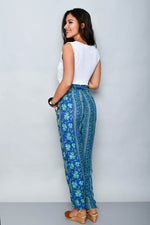 Load image into Gallery viewer, Blue-Green Summer Women&#39;s Pants
