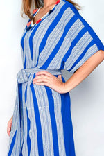 Load image into Gallery viewer, Short Blue Woman&#39;s Beach Summer Tunic Dress
