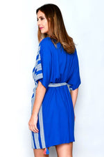 Load image into Gallery viewer, Short Blue Woman&#39;s Beach Summer Tunic Dress
