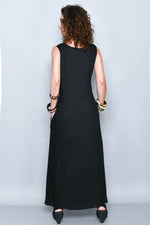 Load image into Gallery viewer, Maxi Black Summer Dress
