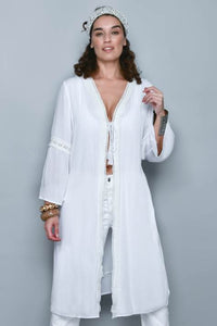 Long White Summer Cardigan