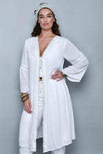 Load image into Gallery viewer, Long White Summer Cardigan
