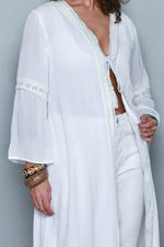 Load image into Gallery viewer, Long White Summer Cardigan
