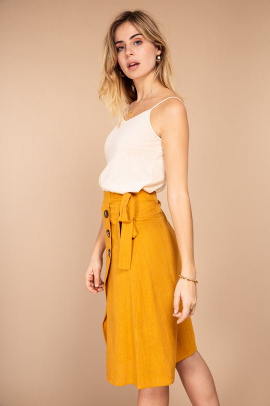 Yellow Midi Skirt