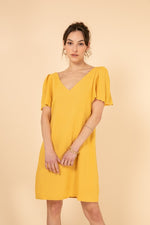 Load image into Gallery viewer, Summer Short Yellow Dress
