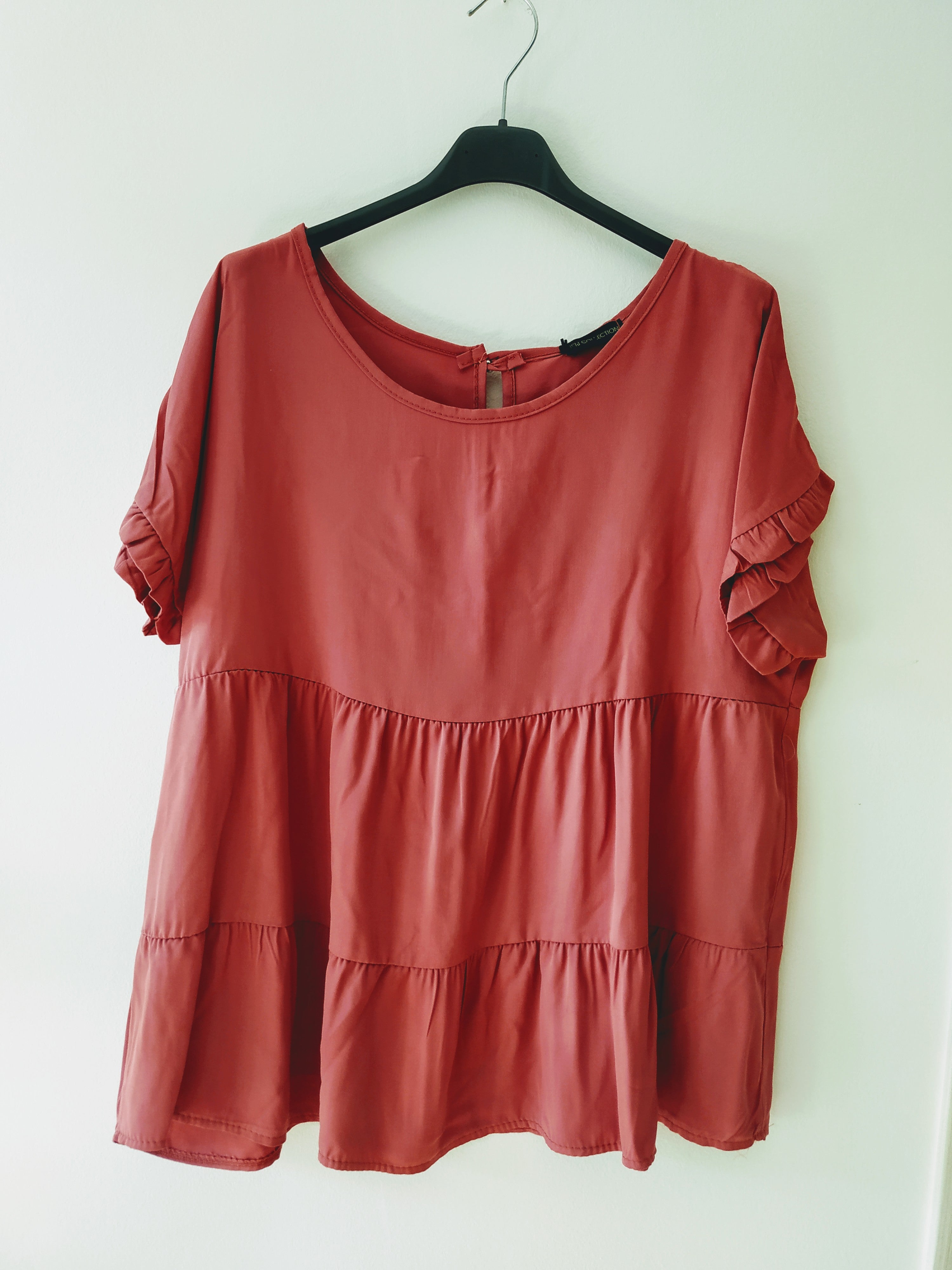 Coral Red Women's Summer Top