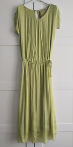 Lime Green Long Silk Dress