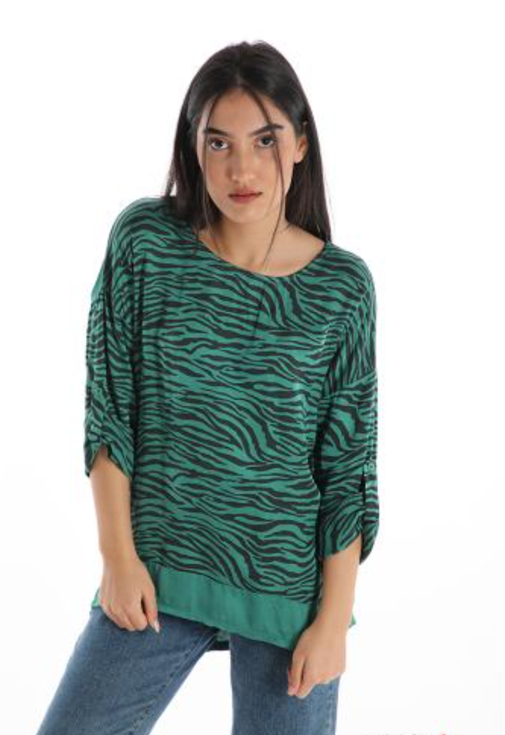 Green Zebra Silk Top