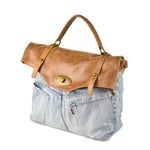 Load image into Gallery viewer, Denim  Leather Handbag/Shoulder Bag
