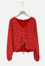 Red Long Sleeves Women's Top