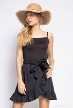 Load image into Gallery viewer, Mini Black Wrap Skirt
