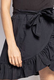 Mini Black Wrap Skirt