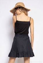 Load image into Gallery viewer, Mini Black Wrap Skirt
