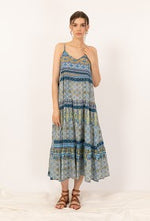 Load image into Gallery viewer, Long Cotton Dress Blue
